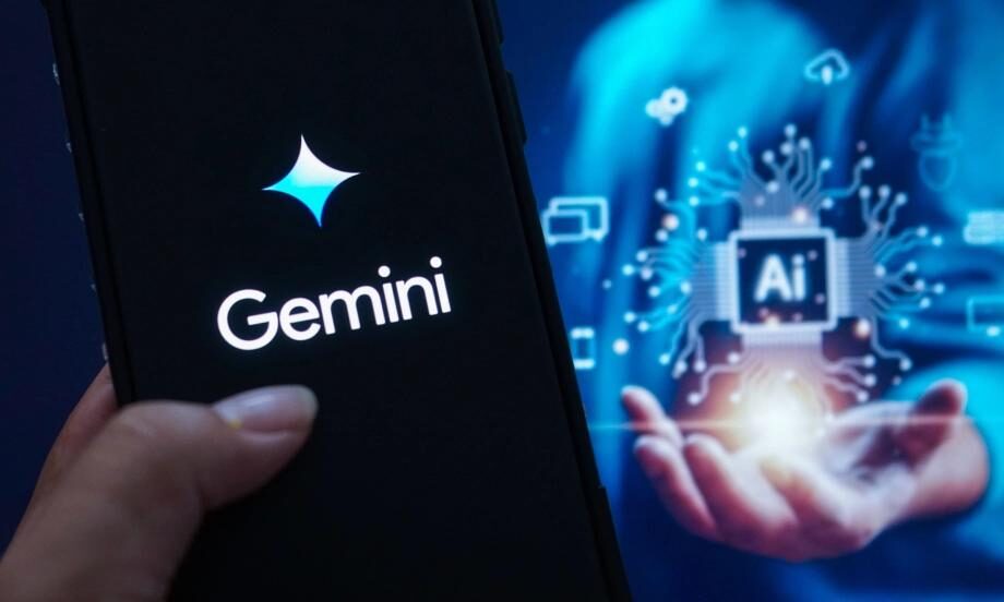 Logo của Google Gemini hiển thị trên smartphone